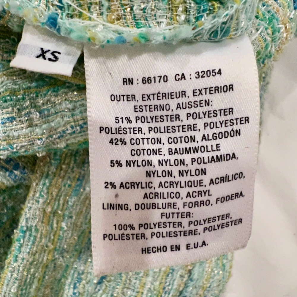 Anthropologie Mint Green Tweed Fit-and-Flare Dress - Picture 7 of 7